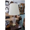 Image 1 : Waterford fine cut crystal "Tranmore" pattern table lamp, crystal section 18% and overall 27" note: 
