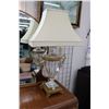 Image 1 : Schonbek Dynasty French crystal table lamp with gilt accents and fitted shade, overall height 34"