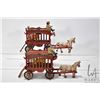 Image 1 : Vintage cast iron Kenton / Kenton style single horse drawn circus wagons, each with driver and tiger