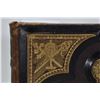 Image 2 : Antique large presentation bible with bas relief leather cover boards decorated in gold gilding. Col