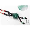 Image 2 : Five pieces of jade and jadeite jewellery including beaded necklace with large dragon scale nephrite