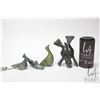Image 1 : Four Inuit soapstone carvings including bird by Mabel Amiganiuik, Coppermine, with original Eskimo A