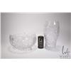 Image 1 : Crystal 12" tall flower vase and matching large 11" diameter footed bowl
