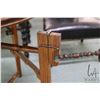 Image 2 : Antique " Conver-Table" with folding base and flip over 24" diameter top with one side felt covered,