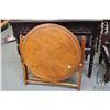 Image 3 : Antique " Conver-Table" with folding base and flip over 24" diameter top with one side felt covered,