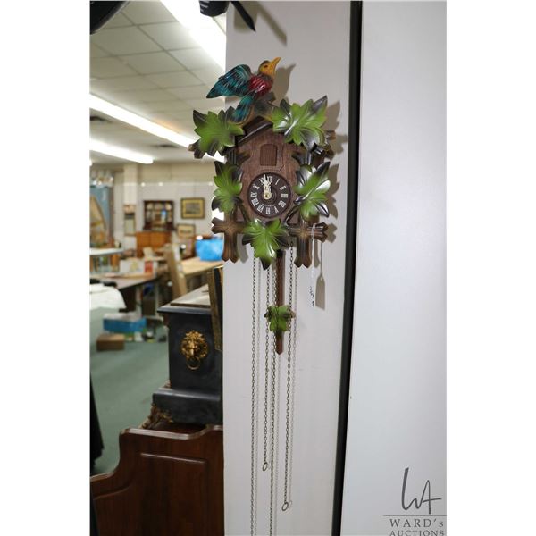 German made double train cuckoo clock, working at time of cataloguing