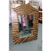 Image 1 : Modern, large zebra print style framed wall mirror, overall dimensions 58" X 42". NOTE: This Lot Is 