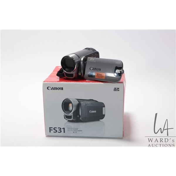 Cannon FS 31, 41X camcorder with original box, power cord, manual and cables, not tested at time of 