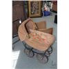 Image 3 : Antique wicker doll's pram and a wicker rocker