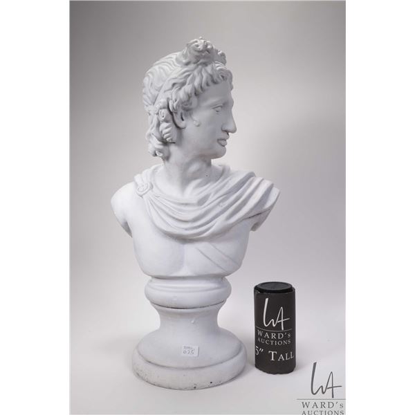 Cast plaster bust of Apollo 20" in height