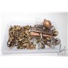 Image 1 : Selection of vintage door and window hardware including glass door knobs with backer plates, brass w