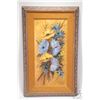 Image 1 : Gilt framed oil on board still-life painting, signed by artist E. (Edie) Bryson, '69, 19" X 10". NOT