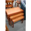 Image 1 : Set of three mid century modern style teak nesting tables
