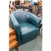 Image 1 : Green upholstered swivel tub chair