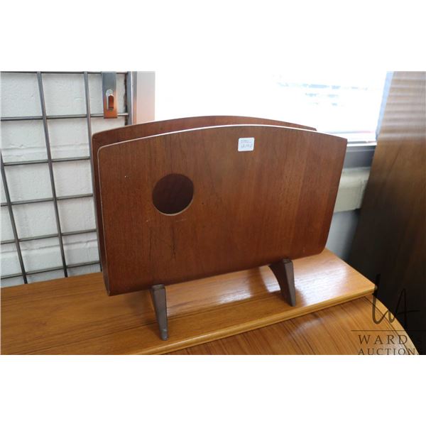 Mid century modern teak magazine rack