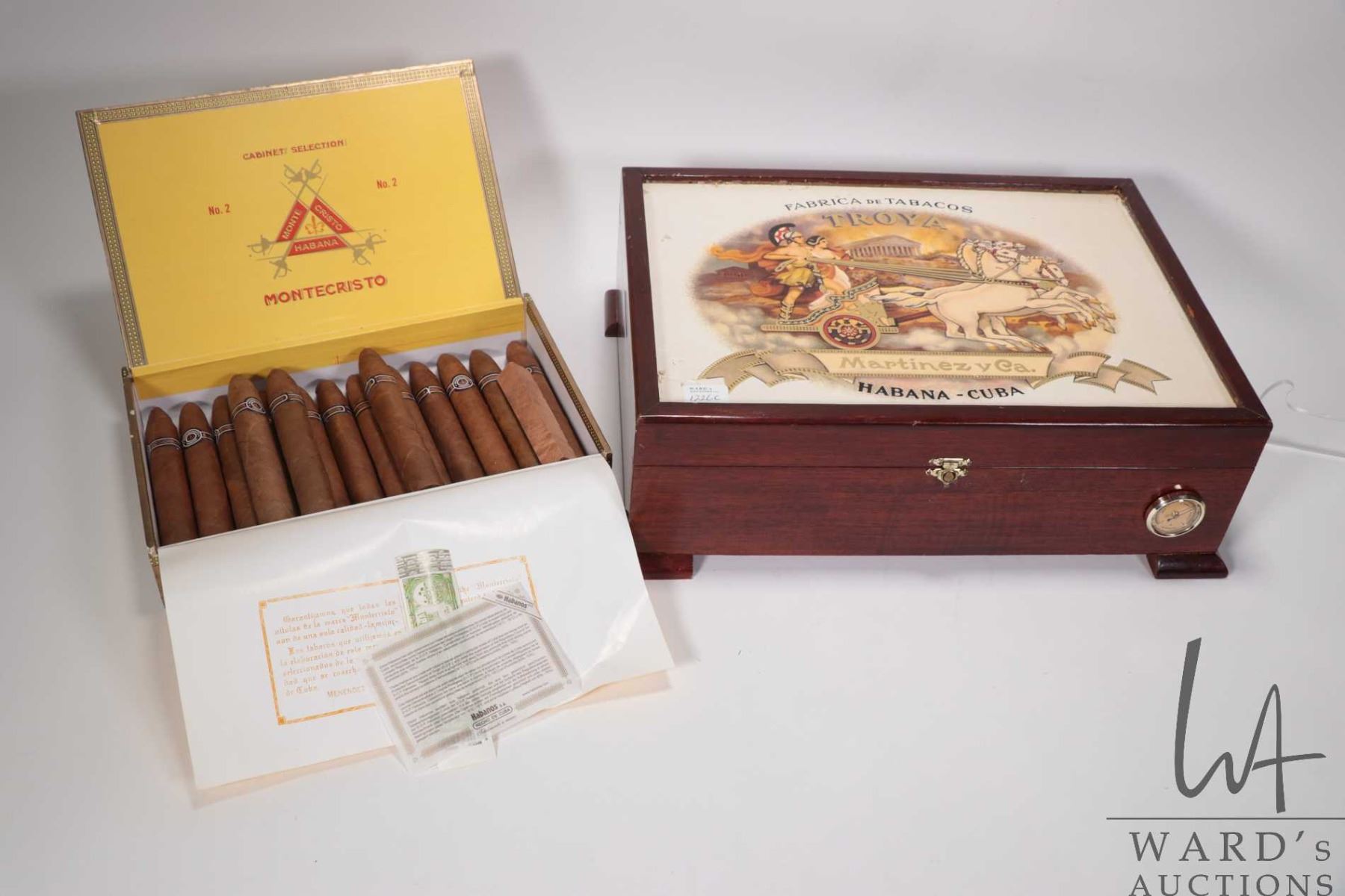 Humidor containing fifteen Montecristo No. 2 cigars