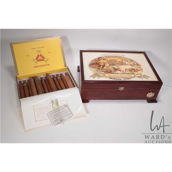 Humidor containing fifteen Montecristo No. 2 cigars