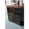 Image 1 : Art Deco waterfall style, two door, curio/ display cabinet with original pulls, 48" X 39" X 12"