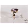 Image 2 : 14kt yellow gold and oval cut faceted amethyst gemstone ring, size 2.5