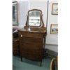 Image 1 : Antique Canadiana five drawer mirrored high boy, 47" X 33" X 19" not including mirror and harp