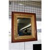 Image 1 : Antique wood and gilt framed wall mirror, outside dimensions, 32" X 28". NOTE: This Lot Is Not Avail
