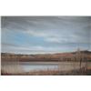 Image 2 : Framed original oil on canvas painting, titled on verso " Elk Island Fall in Browns", by Canadian ar