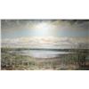 Image 2 : Unframed original oil on canvas painting, titled on verso "Clouds Over Tawayik" by Canadian artist R