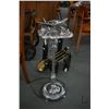 Image 1 : Vintage chrome airplane ash stand complete with accessories, note: appears airplane has been lowered
