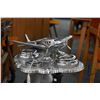 Image 2 : Vintage chrome airplane ash stand complete with accessories, note: appears airplane has been lowered