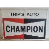 Image 1 : CHAMPION SPARK PLUGS TRIP'S AUTO SST SIGN ON WOODEN FRAME 