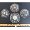 Image 2 : LOT OF 4 - GLASS ASH TRAYS - INCL BLUE TOP, RED RIBBON, ETC 