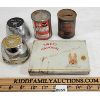 LOT OF 5 - SWEET CORPORAL TIN - SUPERTEST COIN BANK - BOWES POWER-AID ANTI-FREEZE, ETC. 