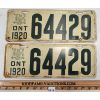 Image 1 : PAIR OF 1920 ONTARIO LICENCE PLATES