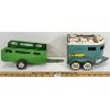 Image 3 : LOT OF 2 - NYLINT TOYS - PRESSED STEEL THOROUGHBRED HORSE TRAILER & TOW BEHIND TRAILER