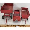 Image 2 : LOT OF 3 - PRESSED STEEL TONKA JEEP PICK-UP TRUCK & TRAILERS