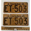 Image 1 : PAIR OF 1935 ONTARIO LICENCE PLATES