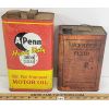 Image 1 : LOT OF 2 - A PENN HD 5 QT MOTOR OIL & LOCKHEED BRAKE FLUID CANS 