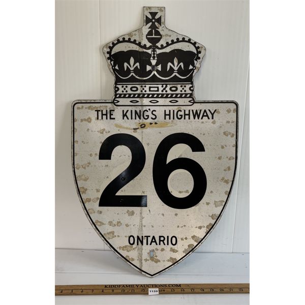 THE KING'S HIGHWAY 26 METAL ROAD SIGN
