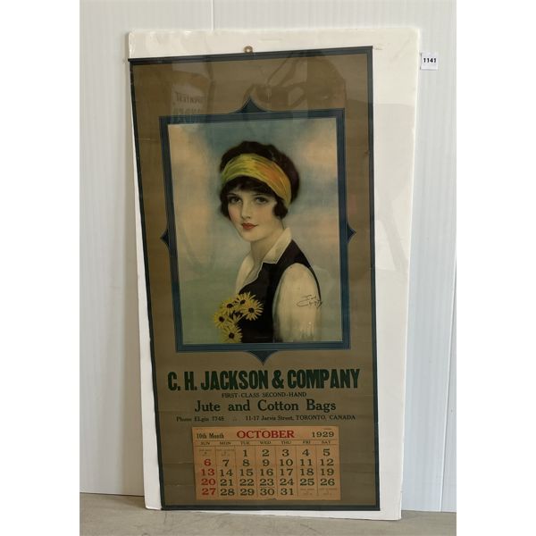 C.H. JACKSON & COMPANY 1929 CALENDAR