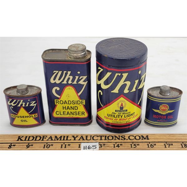 LOT OF 4 - WHIZ 30 MINUTE UTILITY LIGHT, 2oz ROADSIDE HAND CLEANSER & OILERS