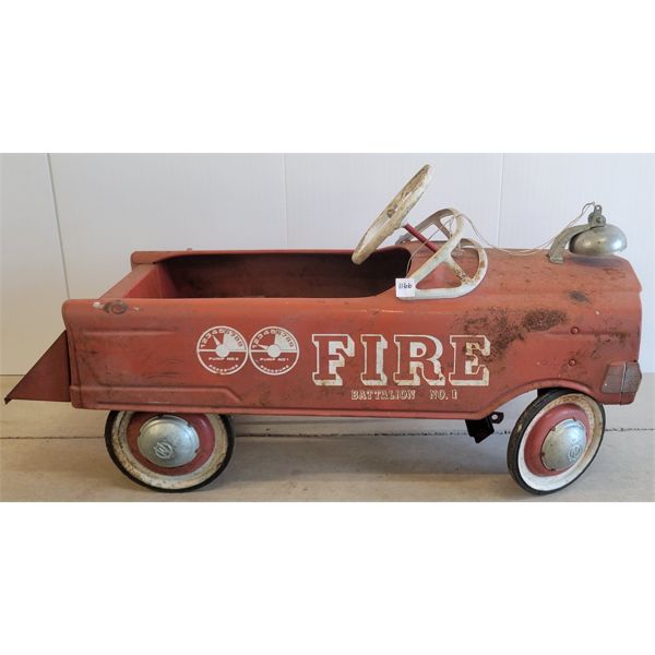 FIRE BATTALION NO 1 PEDAL CAR W/ BELL  - METAL 