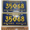 Image 1 : PAIR OF MICHIGAN HISTORIC VEHICLE LICENCE PLATES 