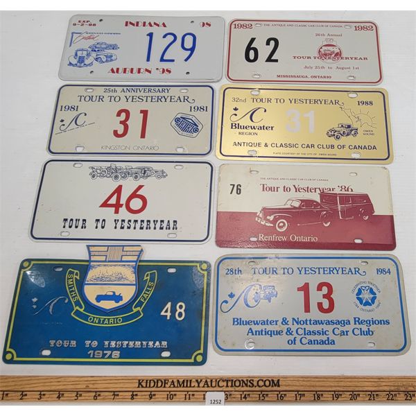 LOT OF 8 - TOUR OF YESTERYEAR BOOSTER PLATES