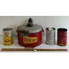 Image 3 : LOT OF 4 - GAZOLINE 2 GAL & SHELL 1 PINT MOTOR OIL CANS 