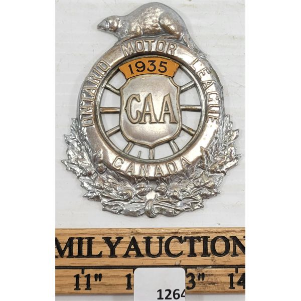 1935 CAA ONTARIO MOTOR LEAGUE BADGE