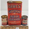 Image 1 : LOT OF 3 - HAWES LIGHTING FLOOR CLEANING, CITIES SERVICE 4OZ BANK AND WYNNS 4OZ CAN