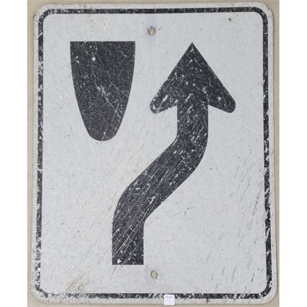 ROAD TRAFFIC "KEEP RIGHT OF MERIDAN" METAL SIGN 