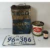 Image 1 : LOT OF 4 - ONTARIO LICENCE PLATE, TECO 5 QT MOTOR OIL, ETC