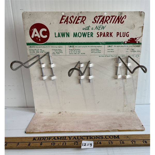 AC LAWN MOWER SPARK PLUG COUNTER TOP DISPLAY