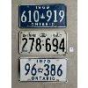 Image 1 : LOT OF 3 - ONTARIO LICENCE PLATES - INCL 1960, 1969 & 1970